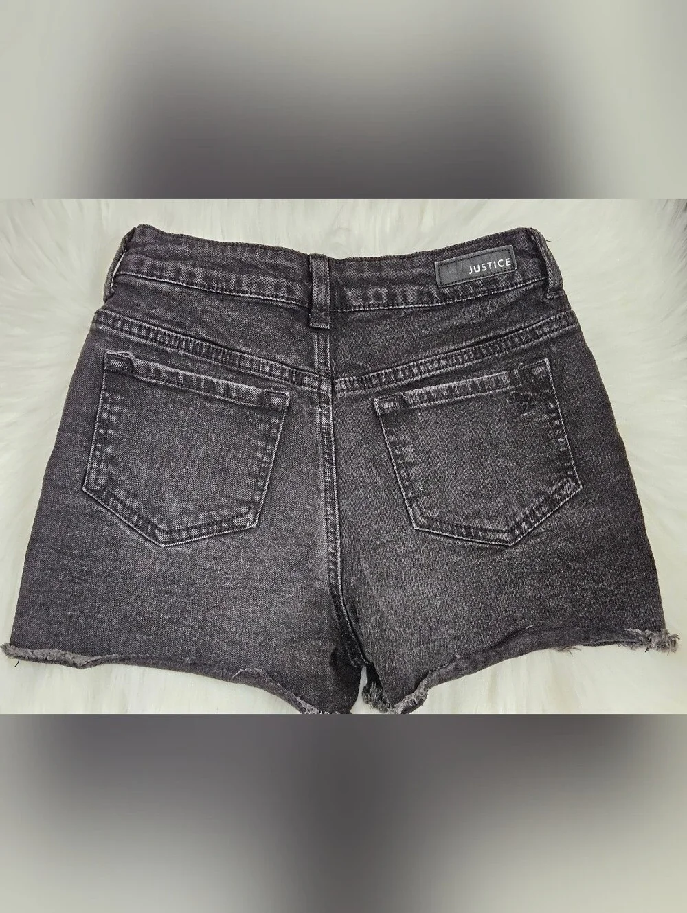 Justice Black Denim Shorts